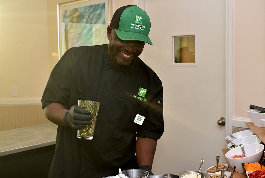 Cedric Williams made personal martini salads for attendees.