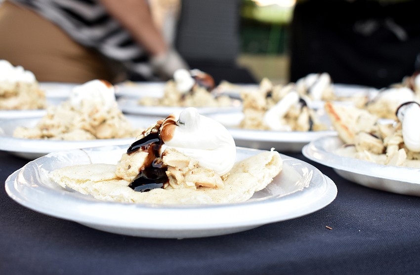 H2O Bistro of Hotel Indigo served chicken gyros with homemade tzatziki sauce.