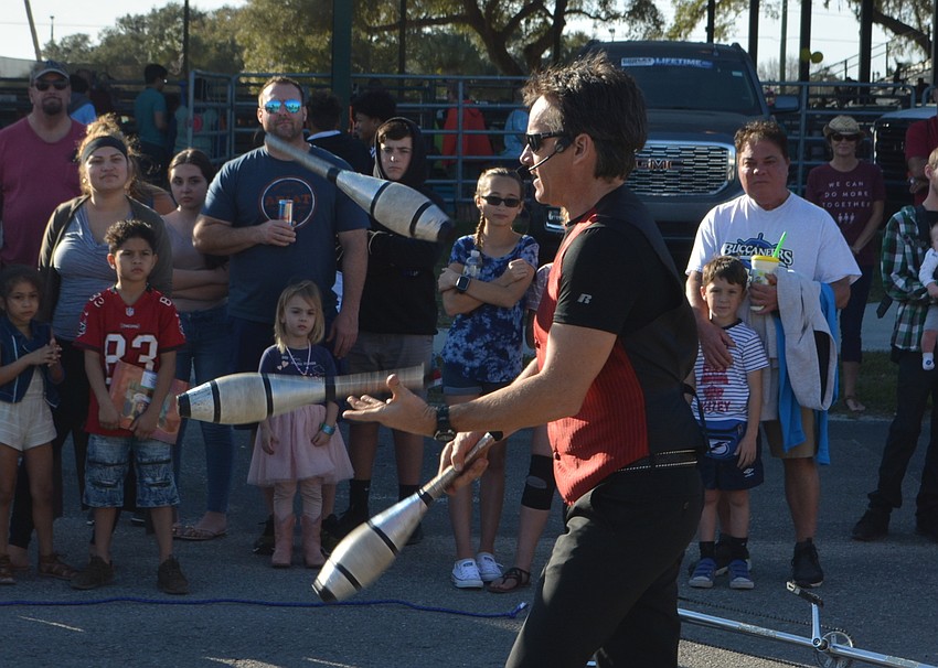 Those at the fair flipped for juggler Wade Henry.