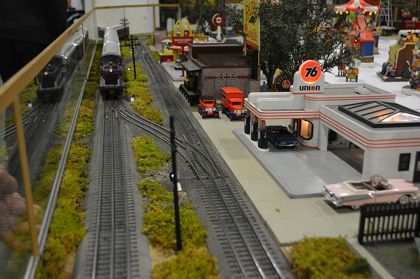 A model railroad exhibit was drawing plenty of interest at the fair.