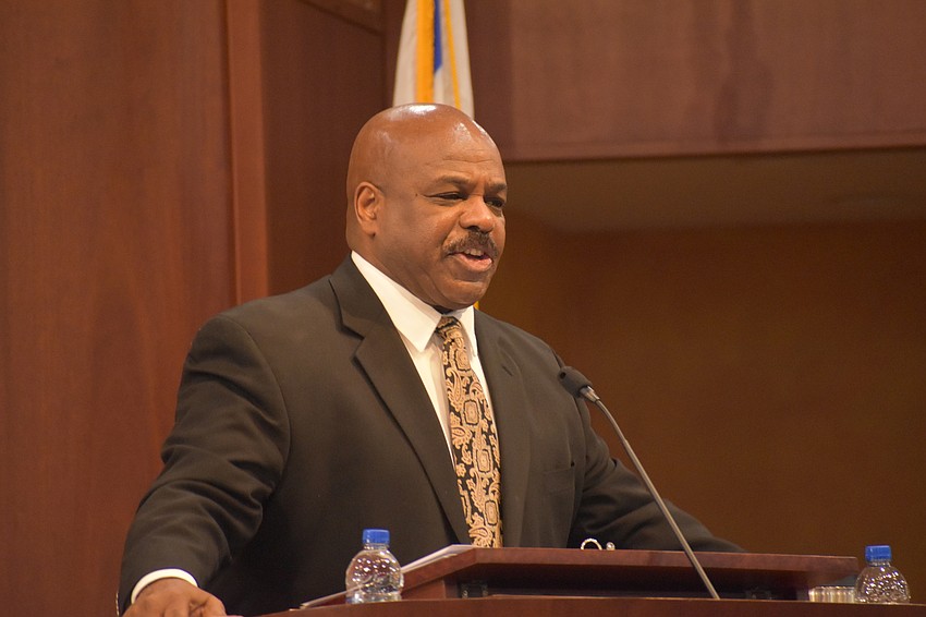 Reverend Charles McKenzie performed reenactments of Martin Luther King Jr.'s speeches.