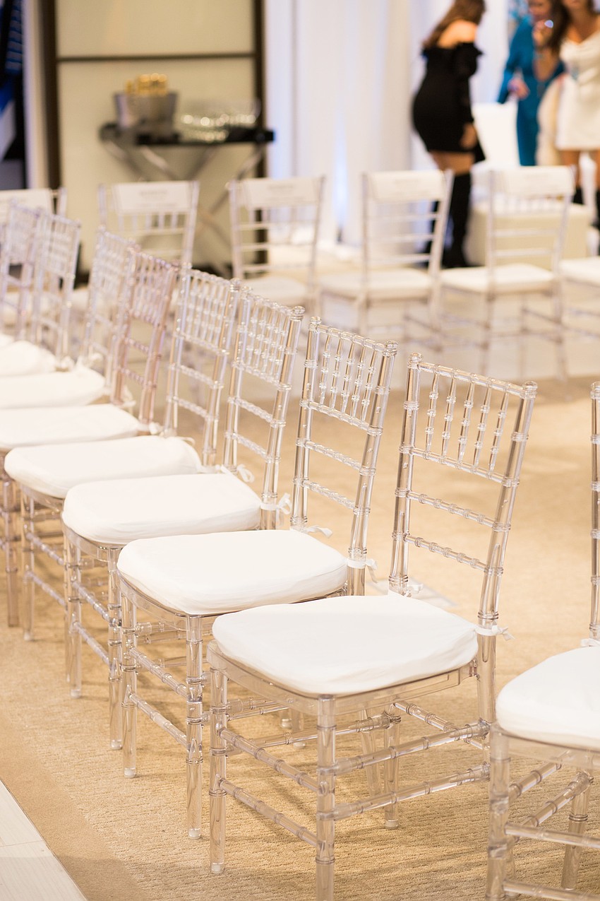 Chairs lined the pathway for the models.
