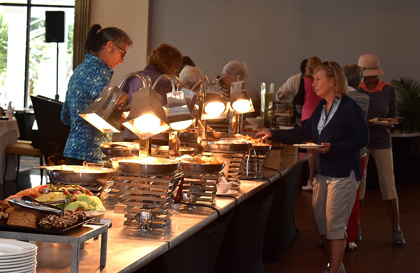 Players enjoyed a brunch complete with scrambled eggs, bacon and hash browns.