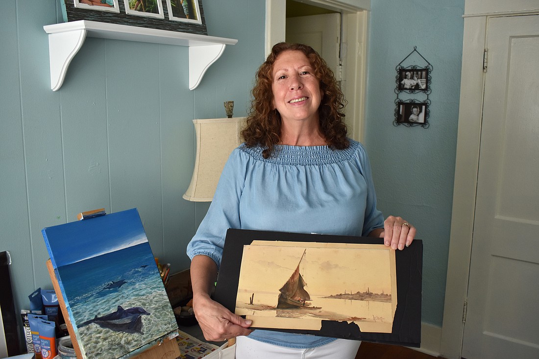 Brenda Secky paints mainly landscapes and seascapes, a preference she shares with her great-great-grandfather. Photo by Niki Kottmann