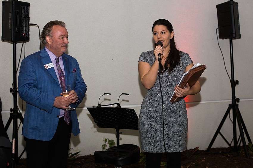 Executive Director Sarah Firstenberger thanks guests for coming.