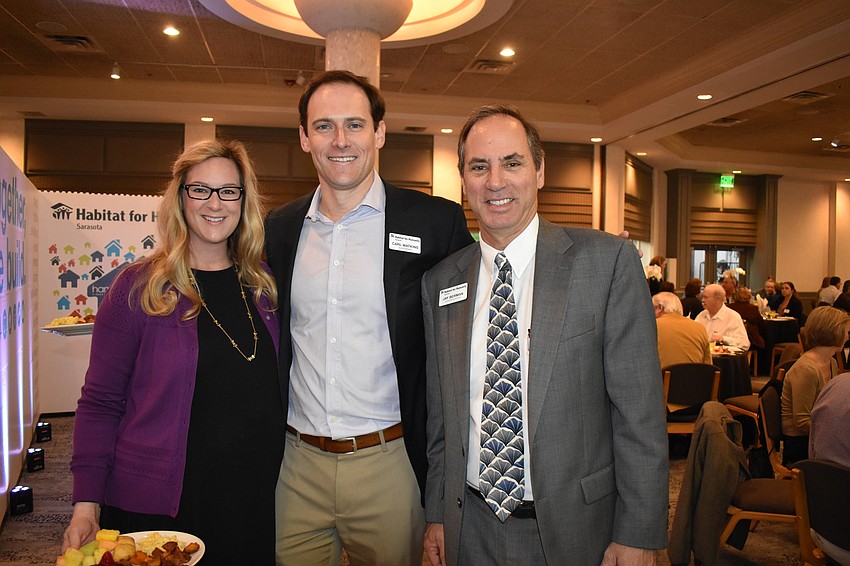Julie Watkins, Habitat for Humanity Sarasota Board Member Carl Watkins with Habitat for Humanity Sarasota Major Gifts Office Jay Berman