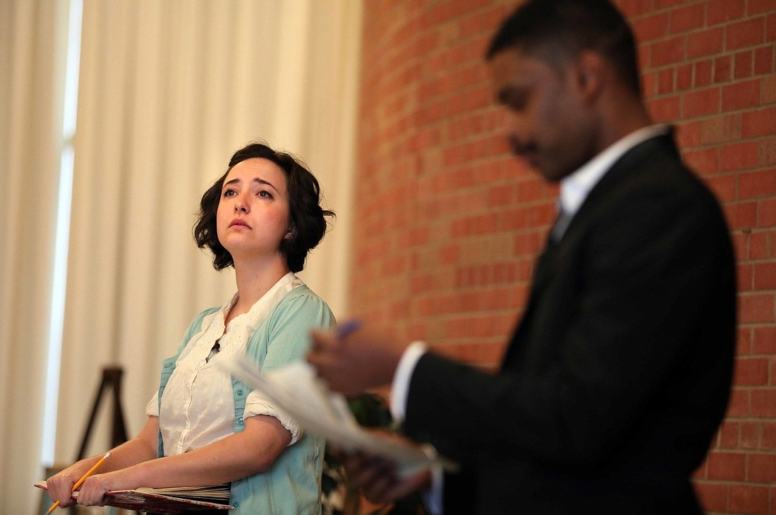 The Anne Frank Center for Mutual Respect actors Alexandra Gellner and Parish Bradley perform "Letters from Anne and Martin." Courtesy photo.