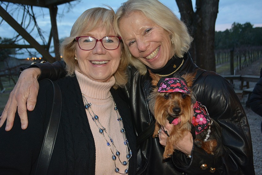 Lakewood Ranch's Carol Ohlendorf and Stoneybrook's Sue Morrison supported Corks for Canines and Cats along with Kenzie, Morrison's Yorkie.