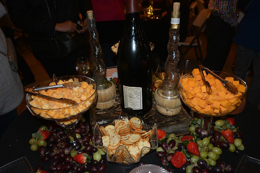 Plenty of wine and hors d'oeuvres were available.