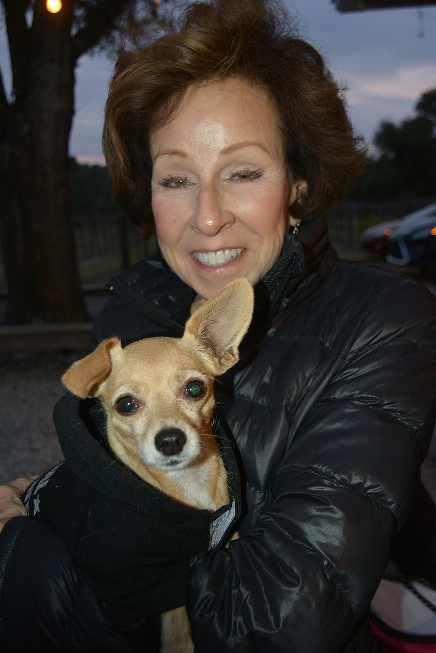 University Park's Anne Gold brought her Chihuahua terrier mix, Katy, who came from the Lakewood Ranch Humane Society.