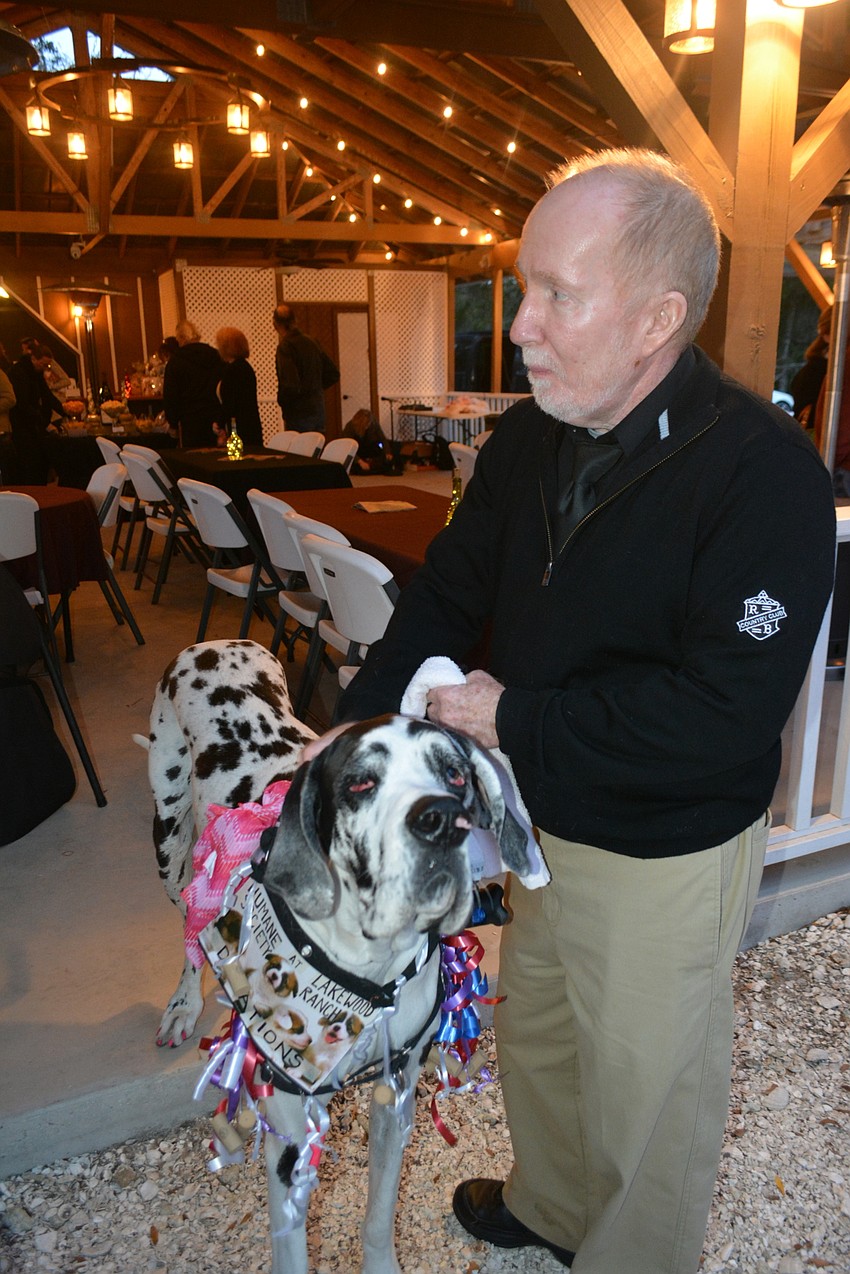 Matilda makes the rounds with her owner, Michael Conway.