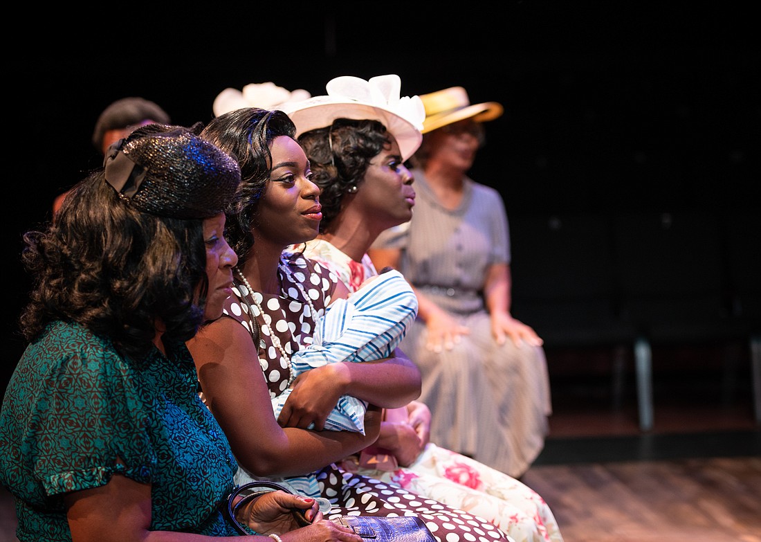 Elaine Mayo, Khadija Sallet and Brentney J perform in "The Amen Corner." Photo by Vutti Photography