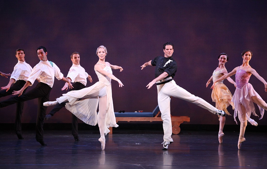 Victoria Hulland, Marcelo Gomes and The Sarasota Ballet dance Sir Frederick Ashton&#39;s "Varii Capricci." Photo by Frank Atura