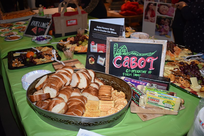 A Cabot variety of cheeses are offered as part of the spread.