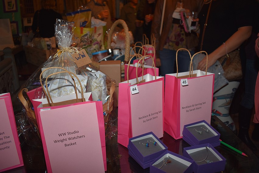 Silent auction and raffle items included this Weight Watchers basket.