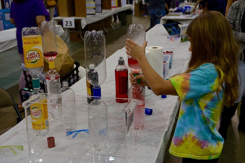 Elise Hodges from Gocio Elementary plays with 