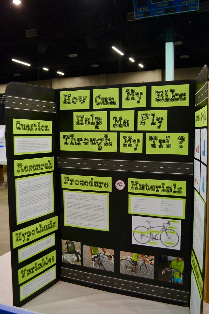 Fourth grade student Reece Lanum, who attends Garden Elementary and competes in triathlons, did his project on 