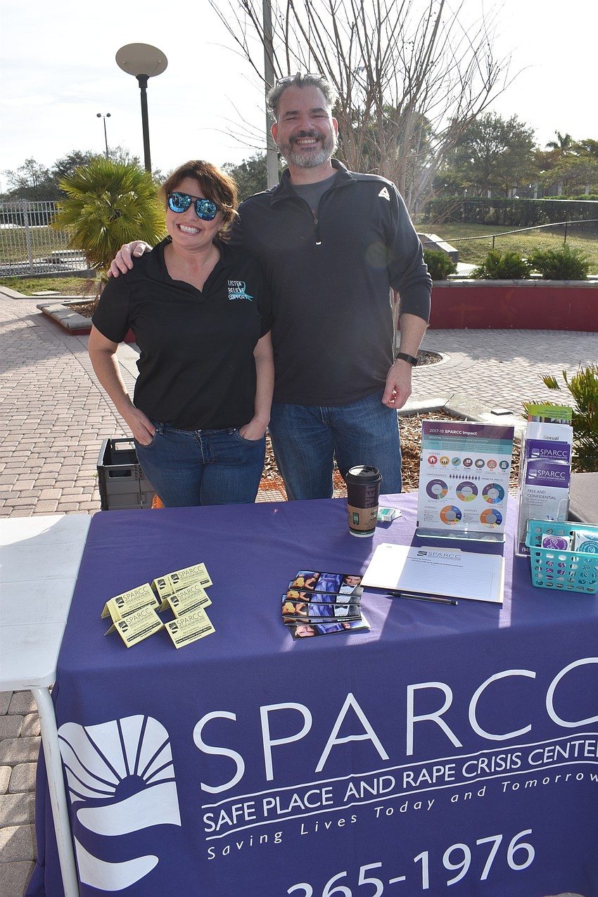 SPARCC's Jessica Johnston and Tom Foley came out to support the UN Community Walk.