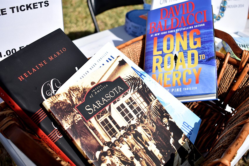 Books, artwork and jewelry were on display and for purchase.