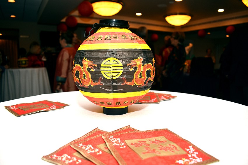 Themed centerpieces decorated the tables during cocktail hour.