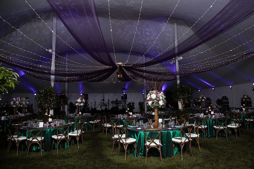 Dinner was held underneath the tent on the grounds.