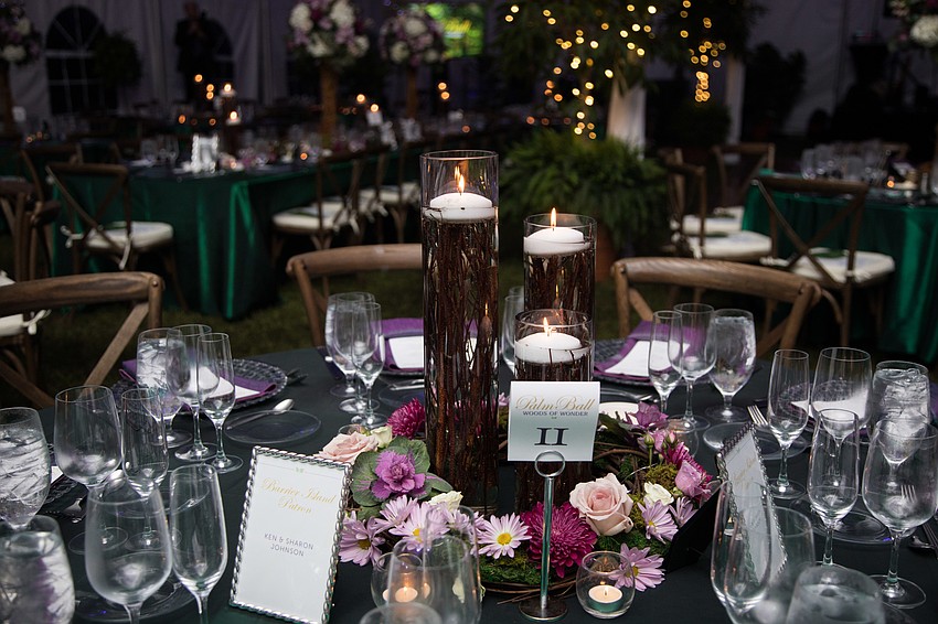Candles and lights decorated the tables.