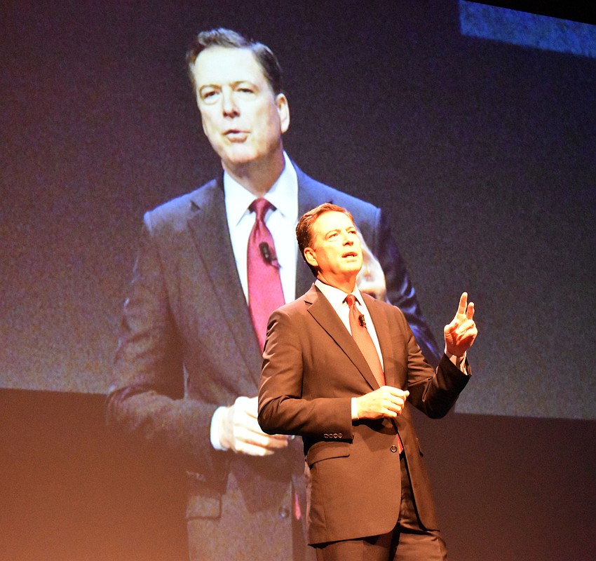 James Comey gives a lecture as part of the RCLA Town Hall Lecture Series.