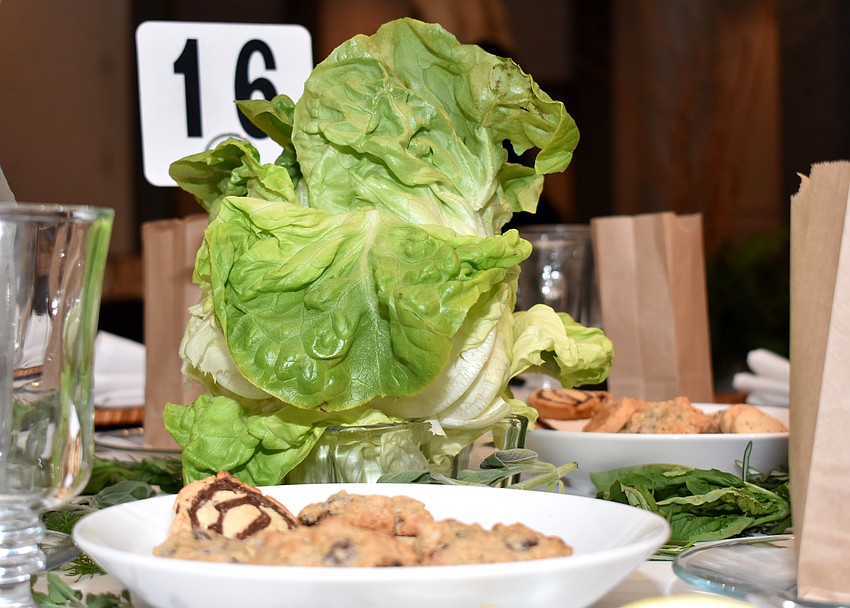 To complete the natural-theme of the event, lettuce served as the centerpieces.