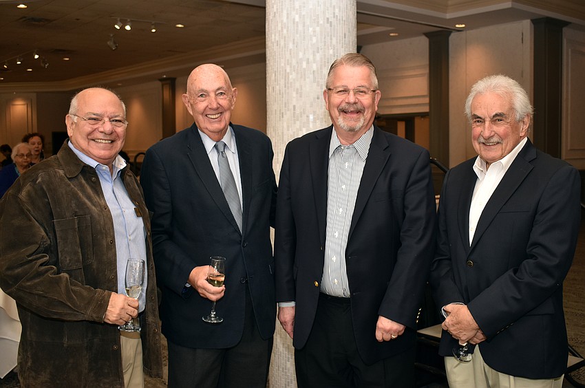Temple Beth Israel Director Isaac Azerad, Jay Greenblatt, Rabbi Stephen Sniderman and Len Libman