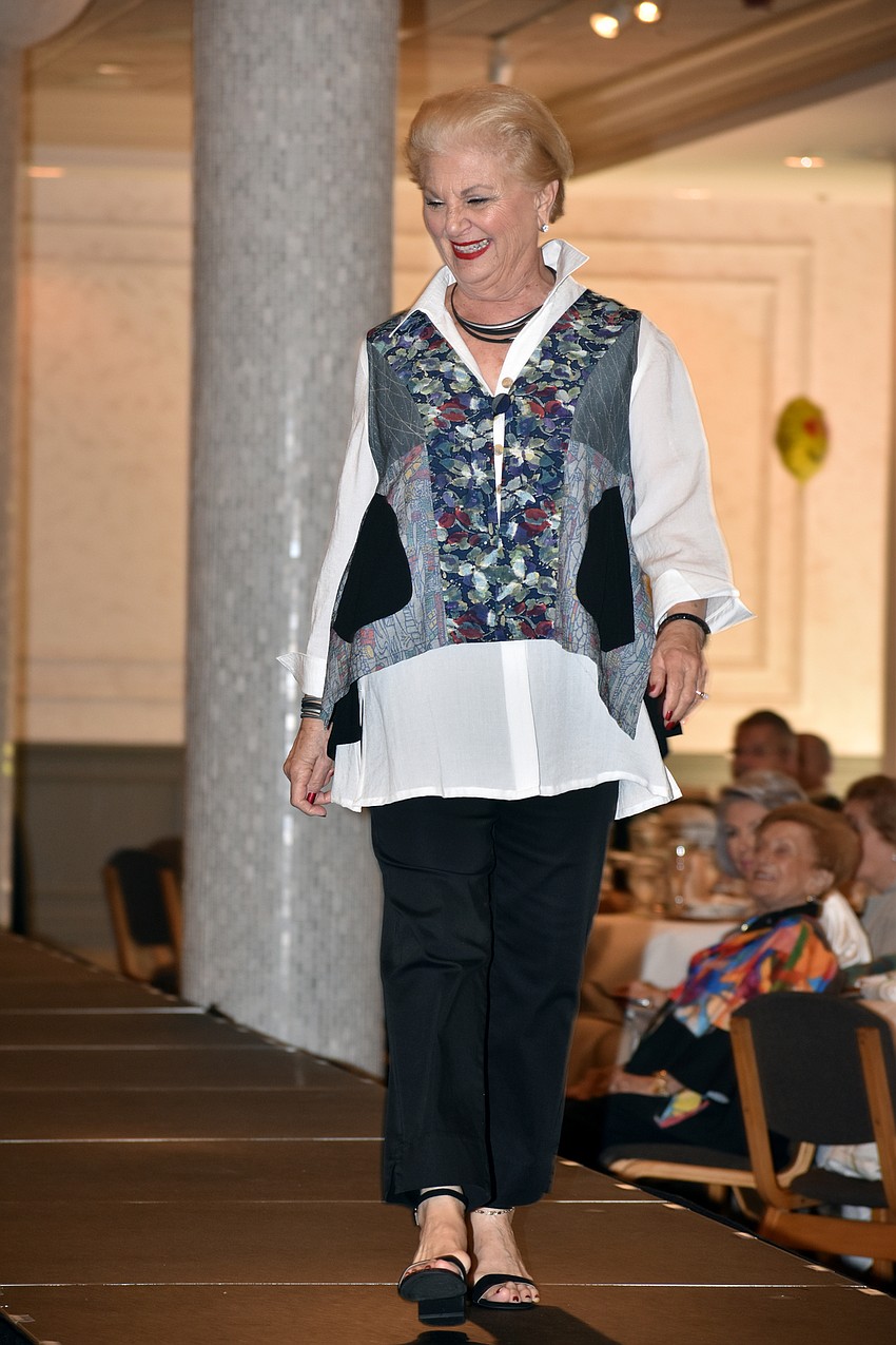 Carole Shaw models a “lunchtime” outfit from Natural Discoveries.”