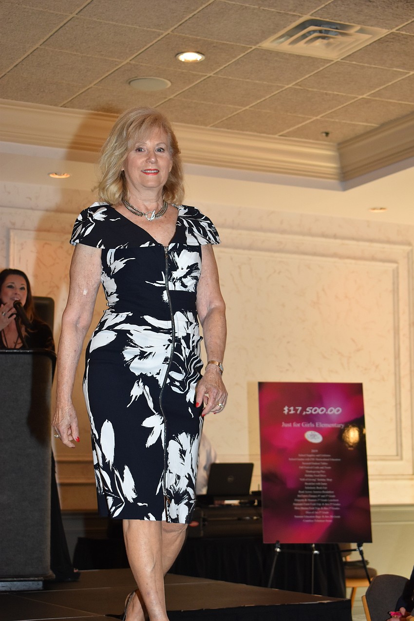 Club member Marlene Phillips models Foxy Lady fashions.