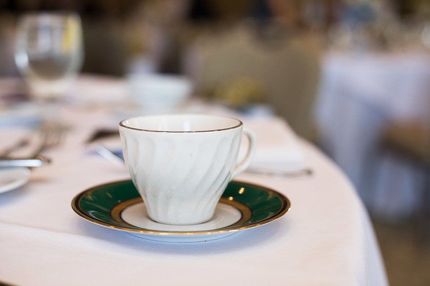 Guests enjoyed tea before the program started.