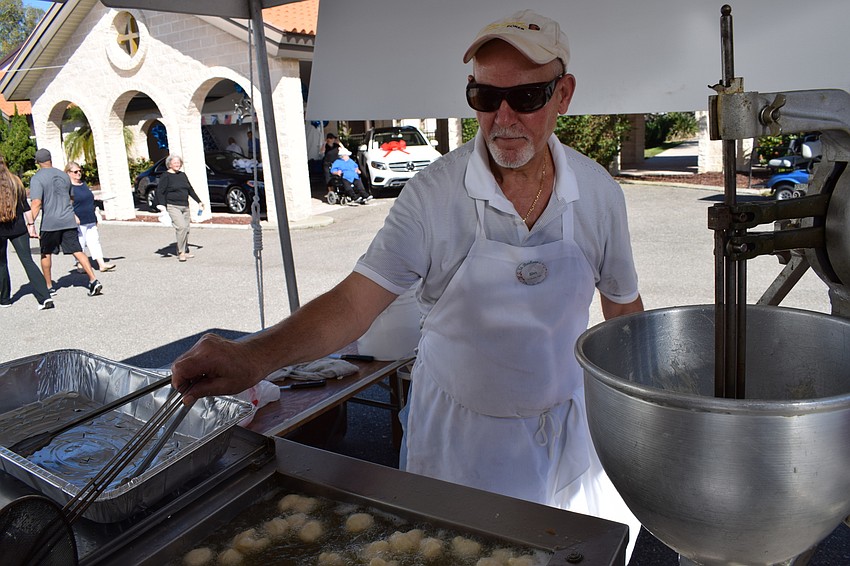 Alex Kiritsis makes loukumathes, a Greek fried dough that is served with a honey syrup and sprinkled with cinnamon.