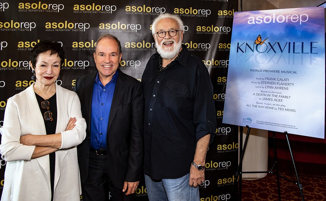 Lyricist Lynn Ahrens, Director Frank Galati and Composer Stephen Flaherty â€” Photo by Cliff Roles
