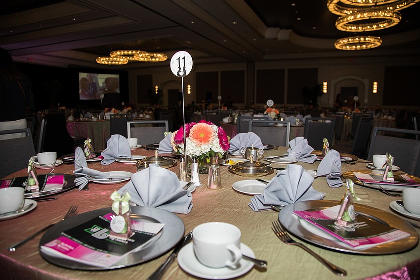 The tables were neatly decorated.