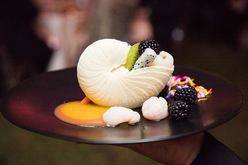 Dessert was a chocolate conch shell.