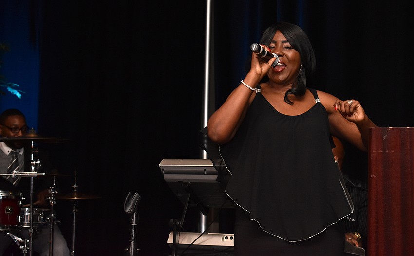 Live music greeted guests on their way into the ballroom for dinner.