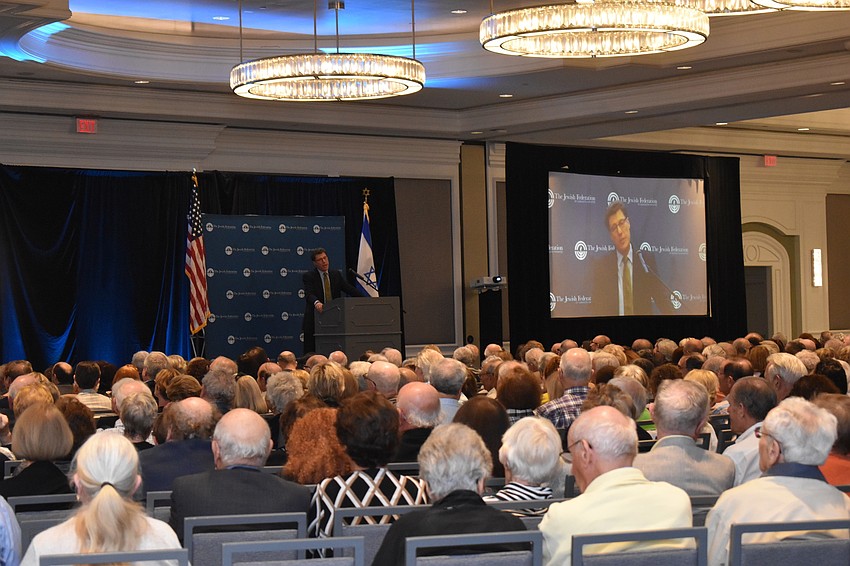 The community lecturer Dr. Daniel Gordis spoke to a packed room.