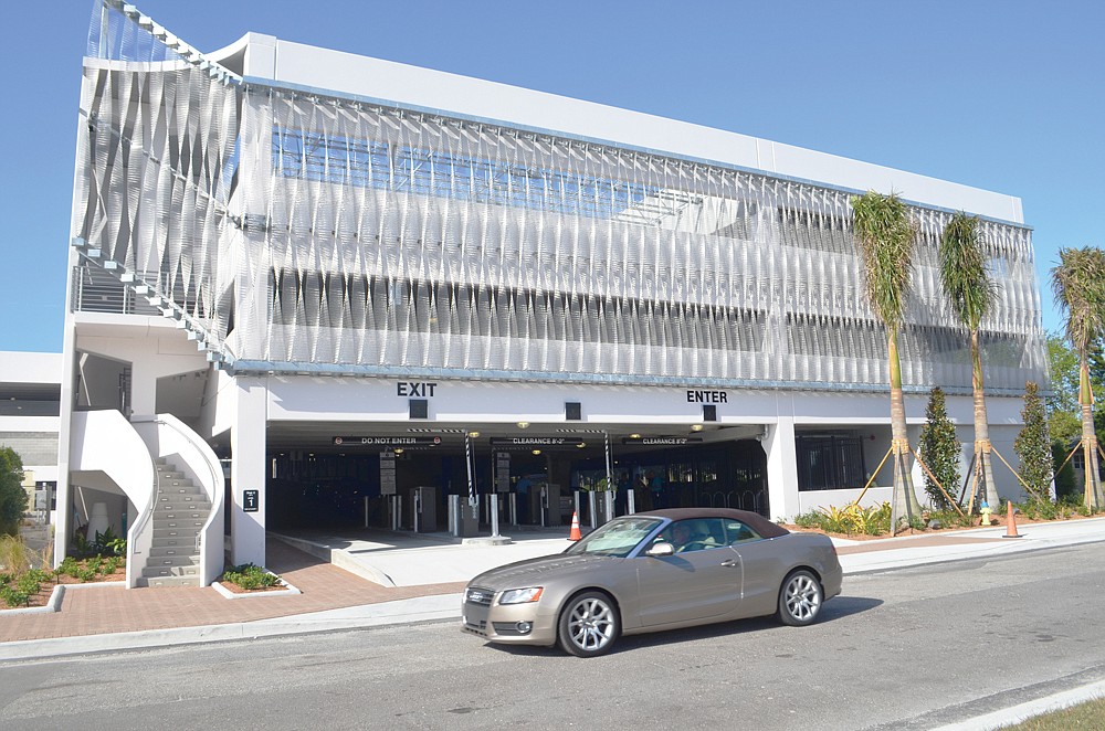 The 484-space parking garage at 47 N. Adams Drive is open to the public, though some additional work needs to be done to complete the structure.