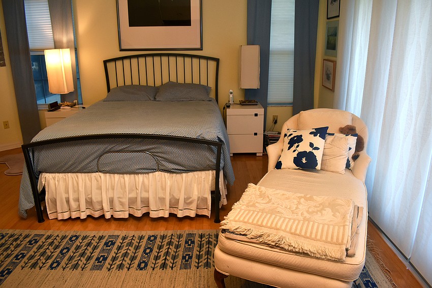 The master bedroom is on the main floor of the house.