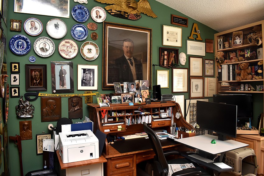Andy Maass has turned one of the main floor rooms into his office and space for his Teddy Roosevelt collection.