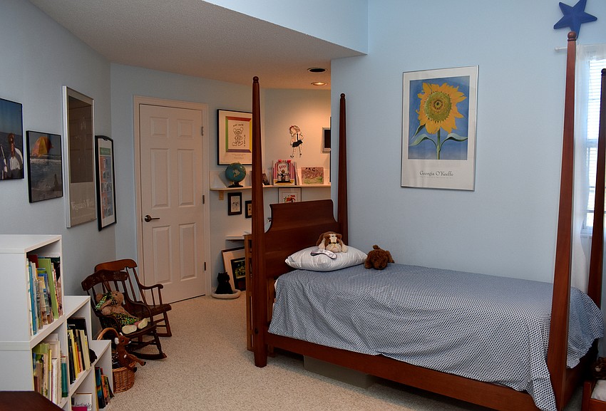 A guest bedroom upstairs is set aside for grandchildren.