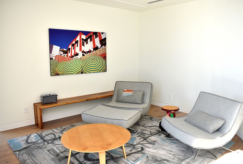 Upstairs there are multiple seating areas.