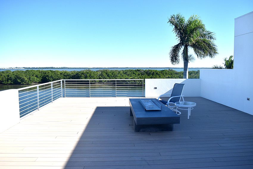 Off the master bedroom is a large deck overlooking the bayou.