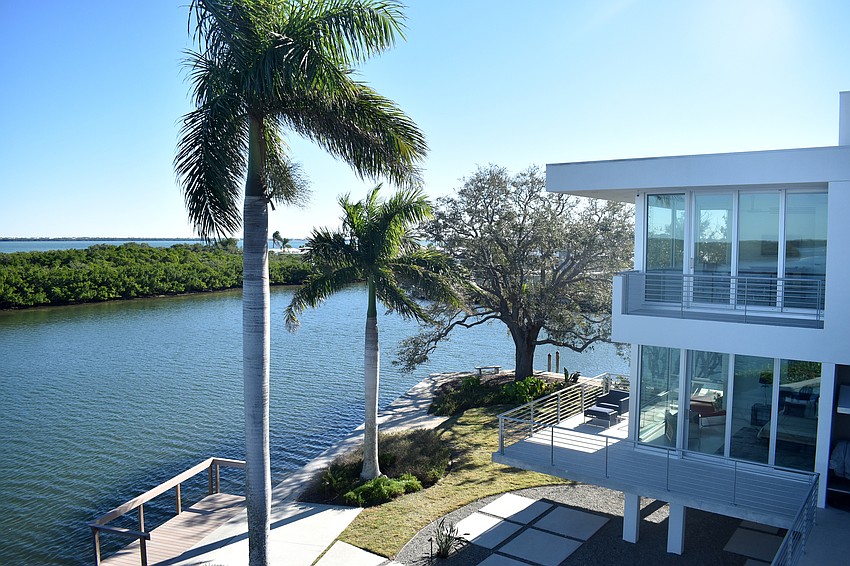 The home overlooks Harris Bayou.