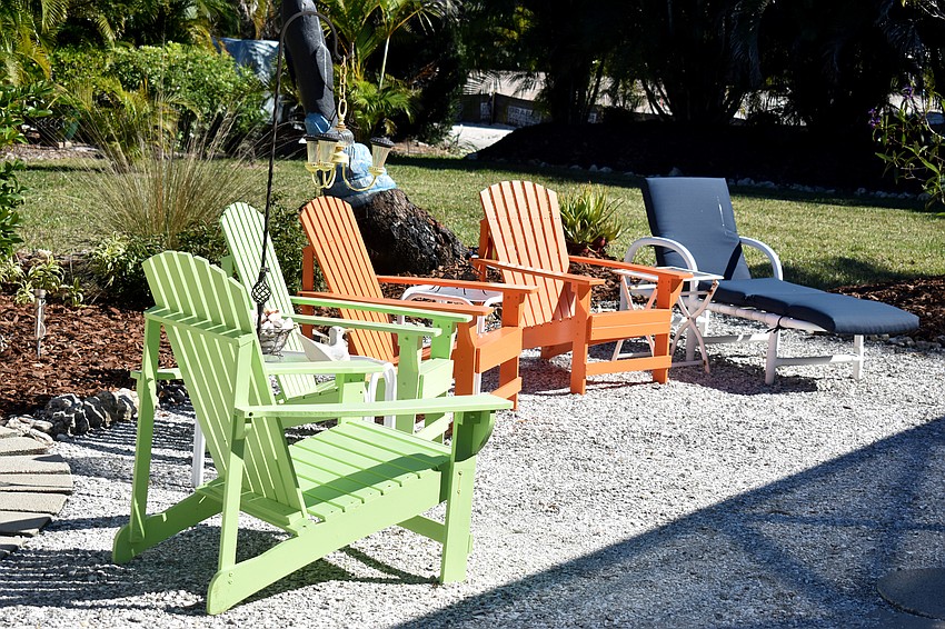 The pool, tiki bar and outdoor seating complete “Luke’s holiday beach resort.”