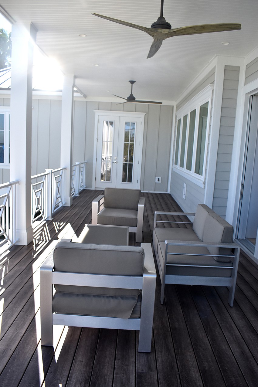 There are three balconies, like this one that offers views of Sarasota Bay.