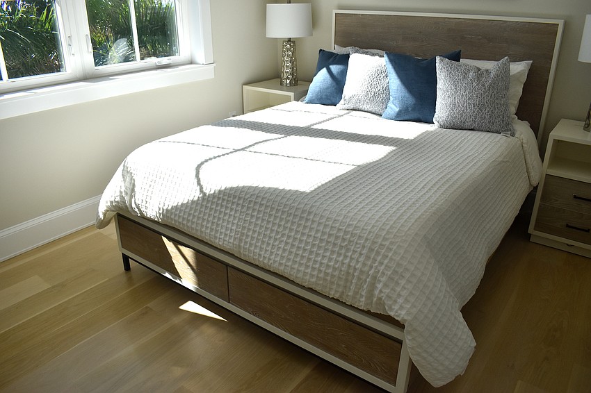 There are five bedrooms throughout the house.