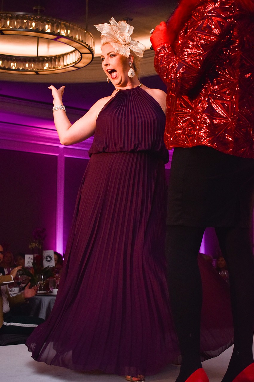 The show ended with evening wear.