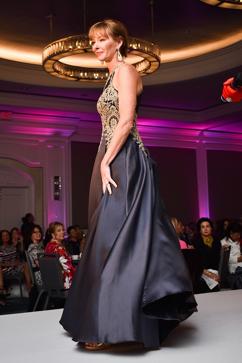 The show ended with evening wear.